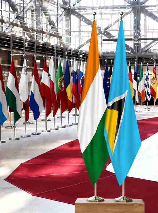 Côte d'Ivoire Saint Lucia Flags