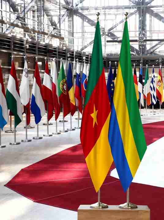 Cameroon Gabon Flags
