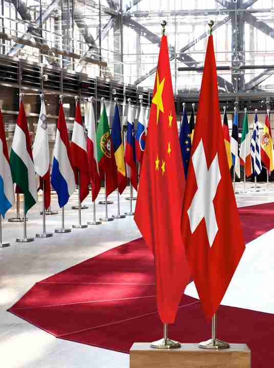China Switzerland Flags