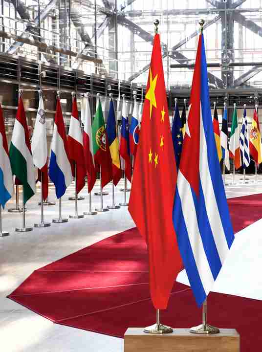 China Cuba Flags