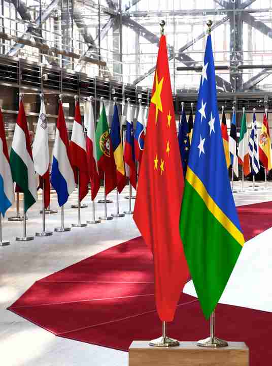 China Solomon Islands Flags