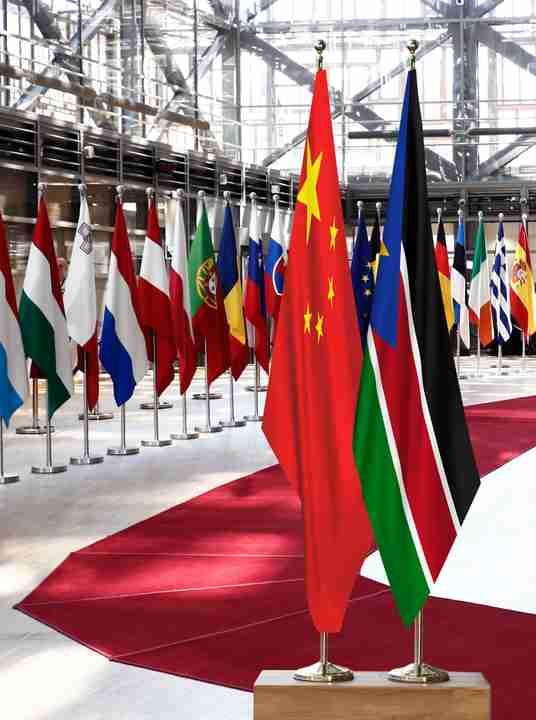 China South Sudan Flags