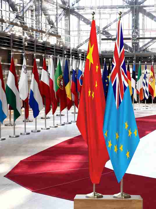 China Tuvalu Flags