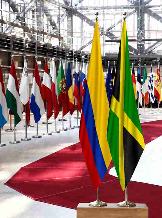 Colombia Jamaica Flags