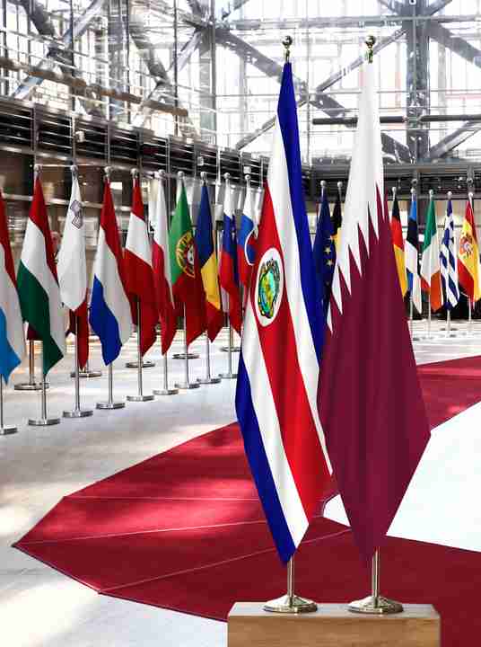 Costa Rica Qatar Flags