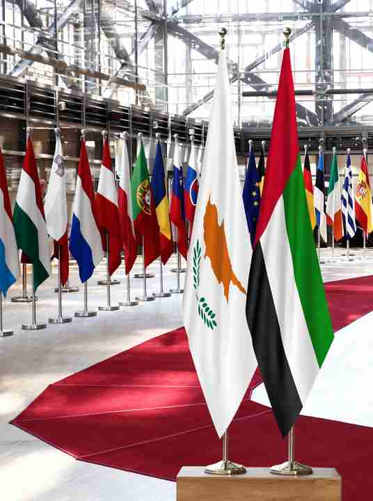 Cyprus United Arab Emirates Flags