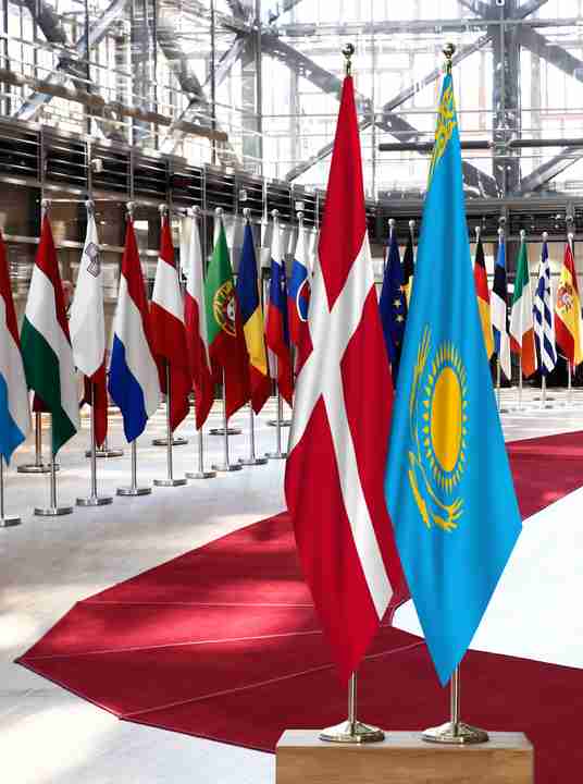 Denmark Kazakhstan Flags
