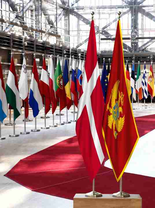 Denmark Montenegro Flags