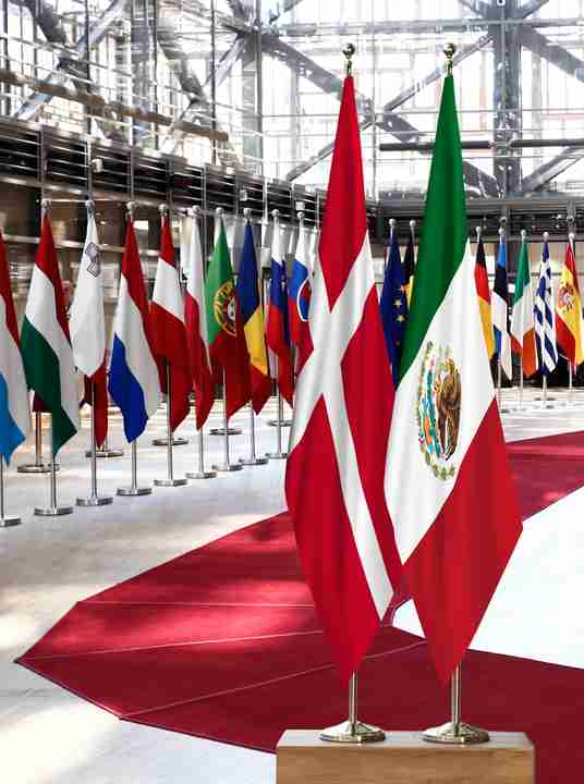 Denmark Mexico Flags