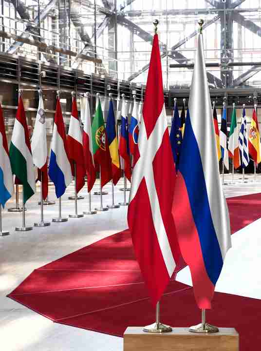 Denmark Russia Flags
