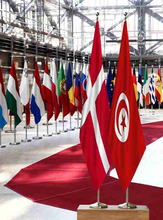 Denmark Tunisia Flags