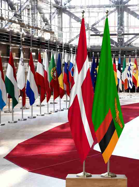 Denmark Zambia Flags