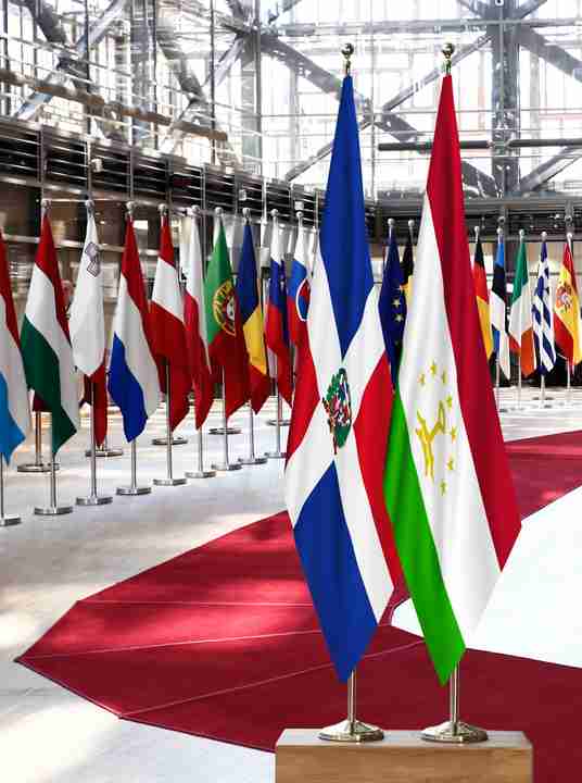 Dominican Republic Tajikistan Flags