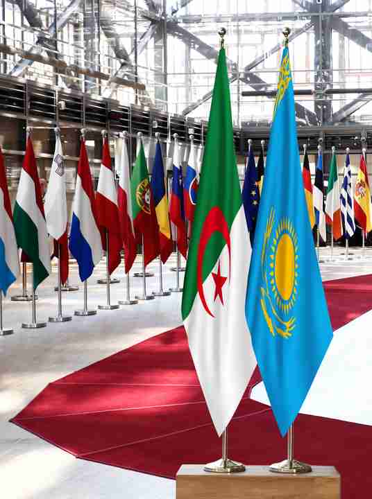 Algeria Kazakhstan Flags