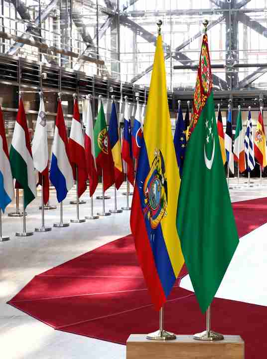 Ecuador Turkmenistan Flags