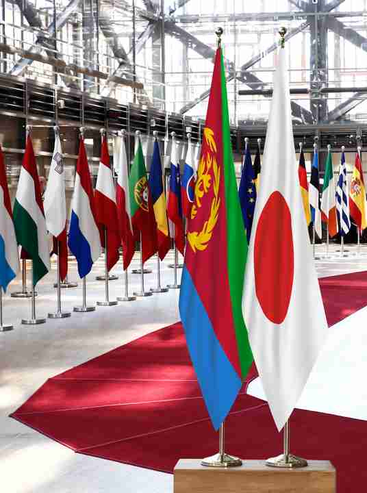 Eritrea Japan Flags