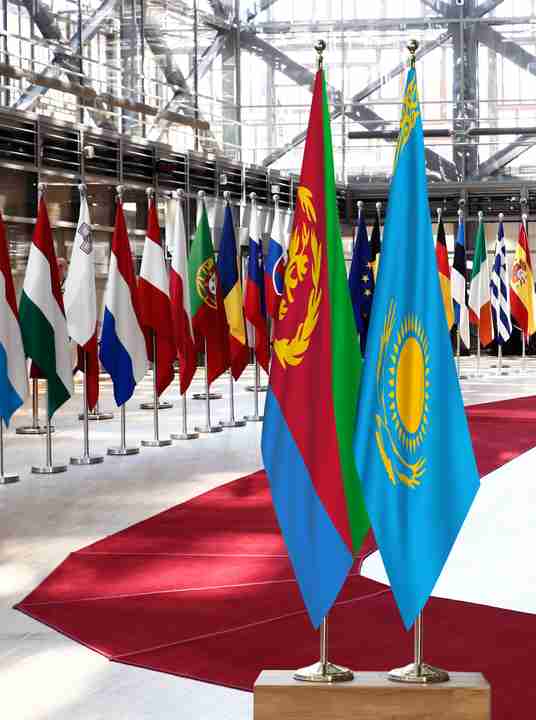 Eritrea Kazakhstan Flags