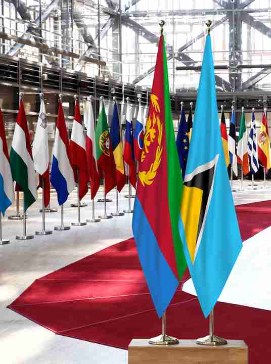 Eritrea Saint Lucia Flags