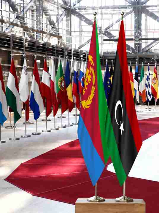 Eritrea Libya Flags