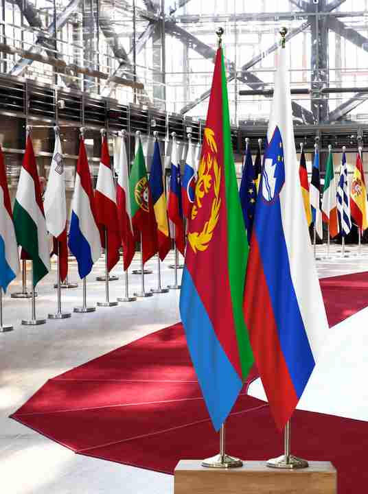 Eritrea Slovenia Flags