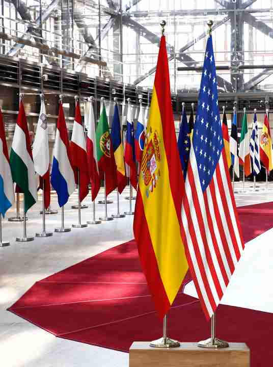 Spain United States Flags