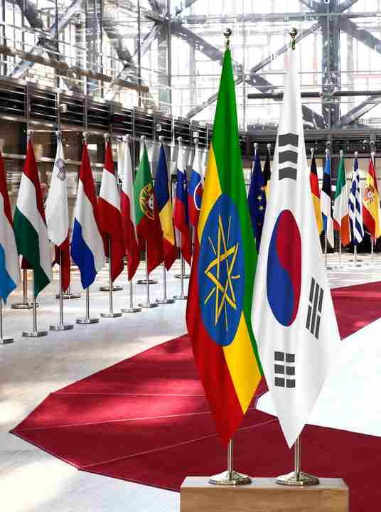 Ethiopia South Korea Flags