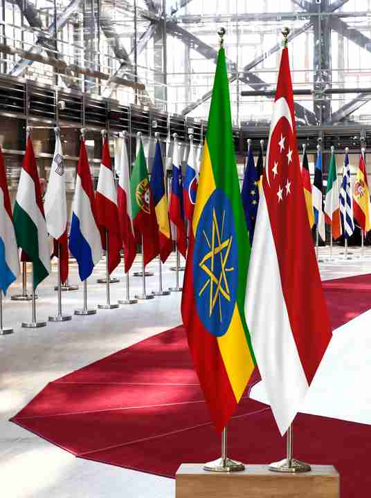 Ethiopia Singapore Flags