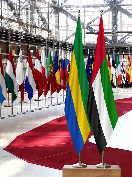 Gabon United Arab Emirates Flags