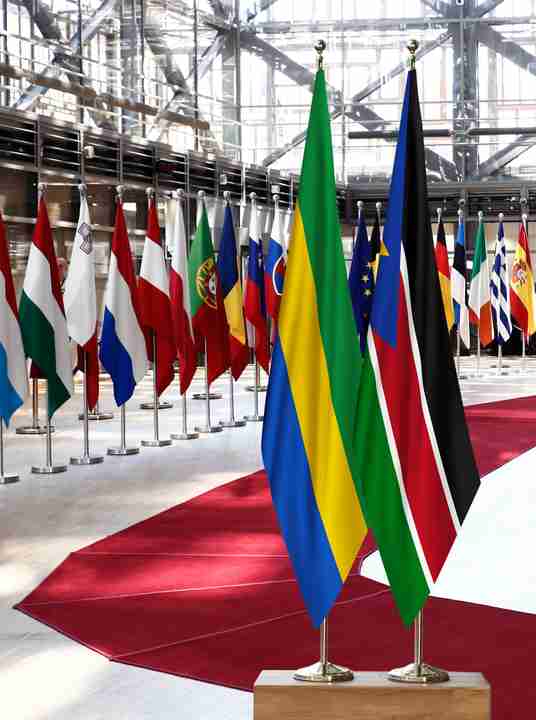 Gabon South Sudan Flags