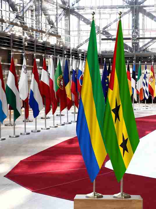 Gabon Sao Tome and Principe Flags