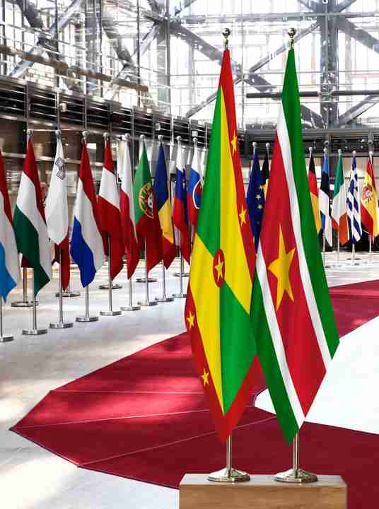 Grenada Suriname Flags