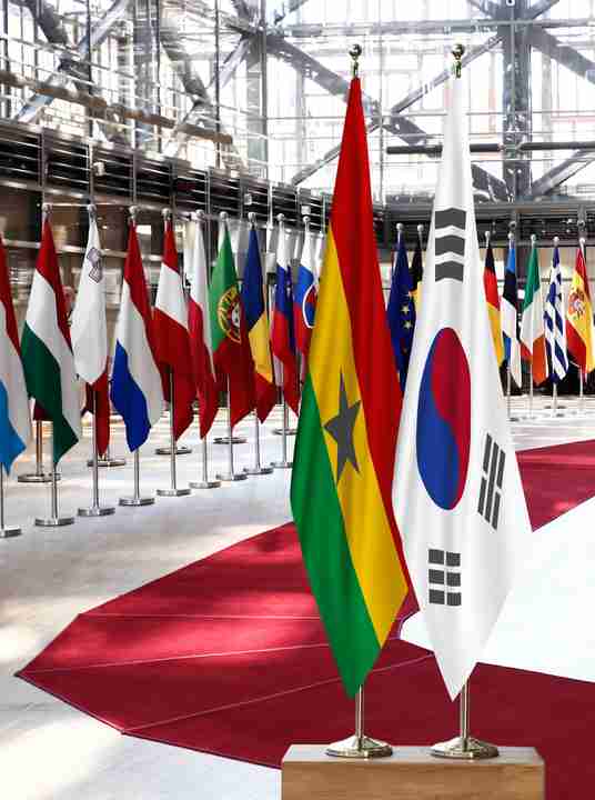 Ghana South Korea Flags