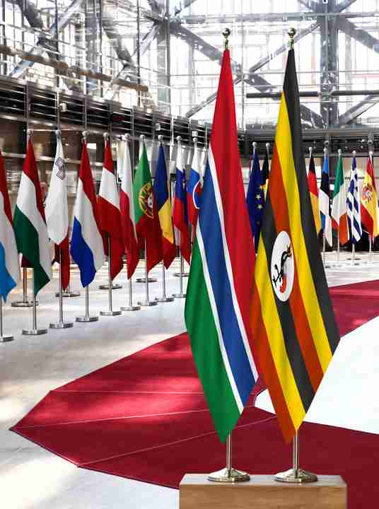 Gambia Uganda Flags