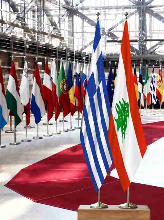 Greece Lebanon Flags