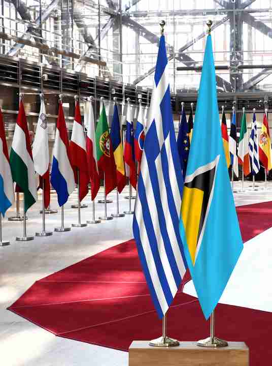 Greece Saint Lucia Flags