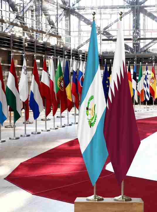 Guatemala Qatar Flags