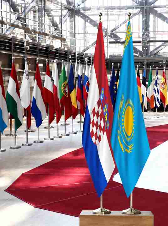 Croatia Kazakhstan Flags