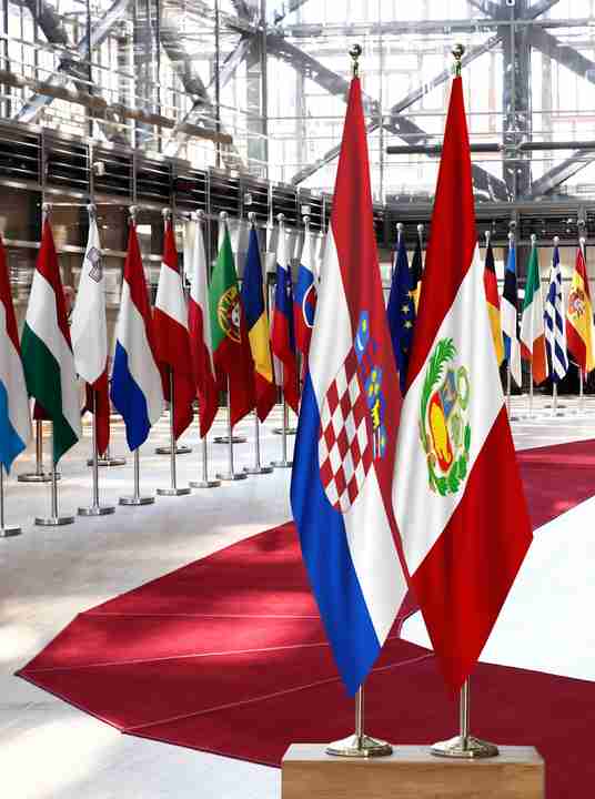 Croatia Peru Flags