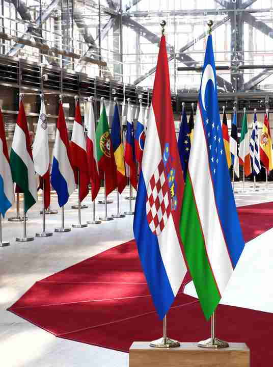 Croatia Uzbekistan Flags
