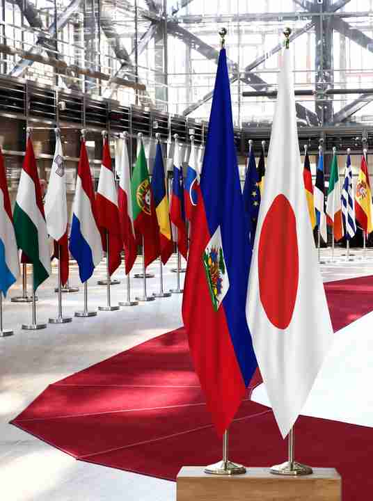 Haiti Japan Flags