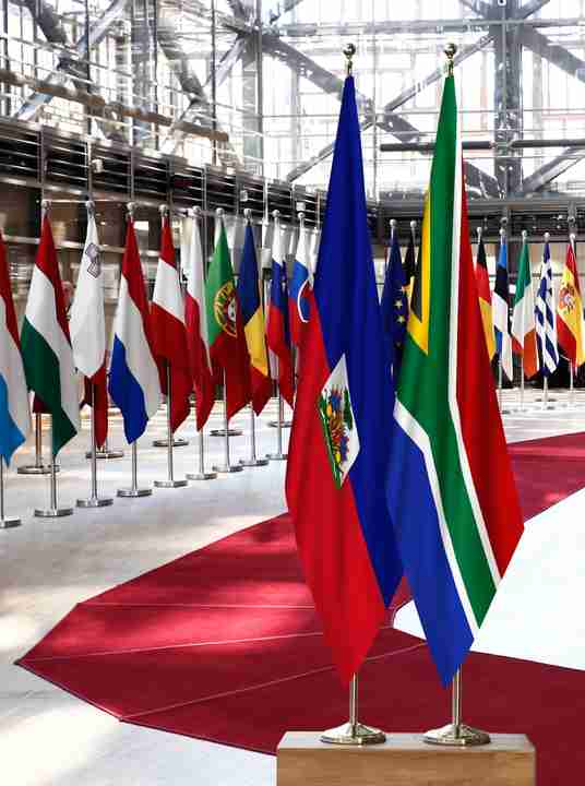 Haiti South Africa Flags