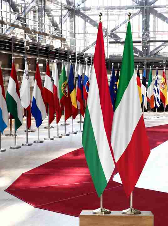 Hungary Italy Flags