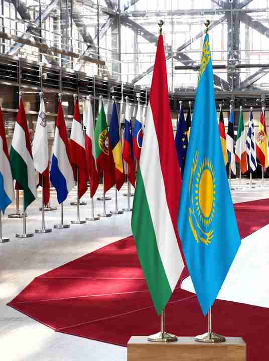 Hungary Kazakhstan Flags