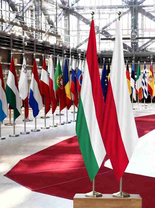Hungary Poland Flags