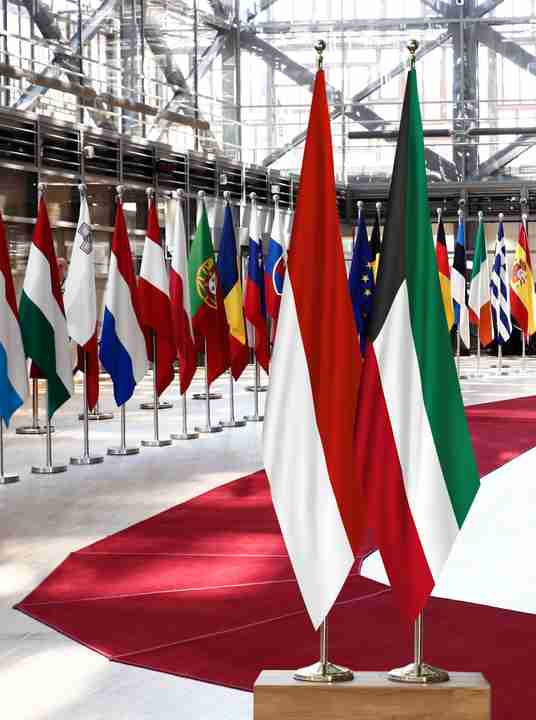 Indonesia Kuwait Flags