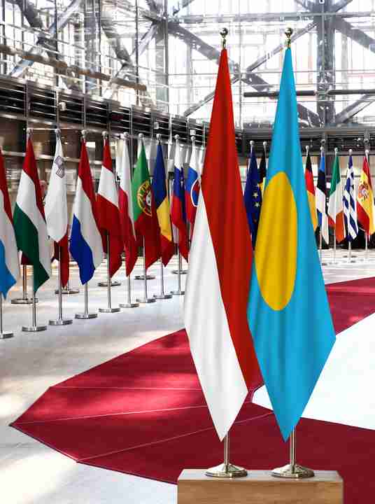 Indonesia Palau Flags
