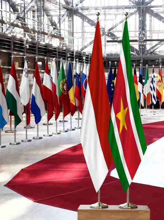 Indonesia Suriname Flags