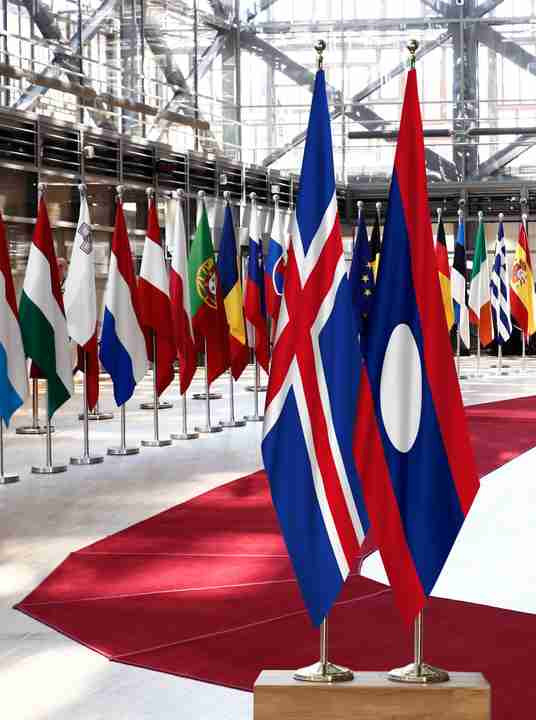Iceland Laos Flags