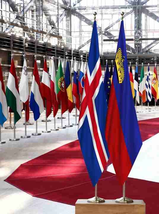 Iceland Liechtenstein Flags