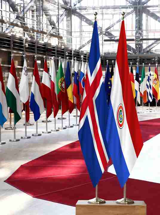 Iceland Paraguay Flags